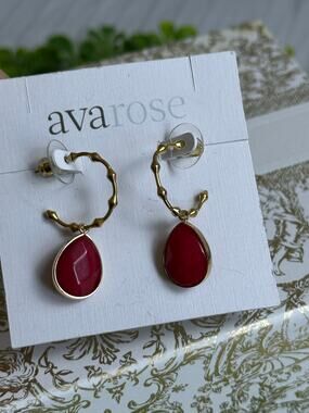 BOGO FREE AVA ROSE NEW STONE EARRINGS HOOPS